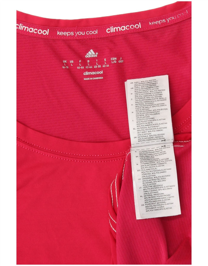 Adidas Γυναικείο γιλέκο Climacool Top UK 16/18 μεγάλο ροζ πολυεστέρας