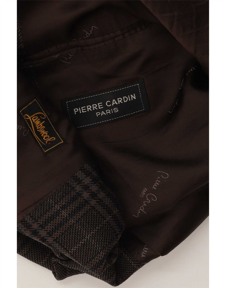 Pierre Cardin Ανδρικό σακάκι σακάκι με 2 κουμπιά UK 40 Large Brown Houndstooth