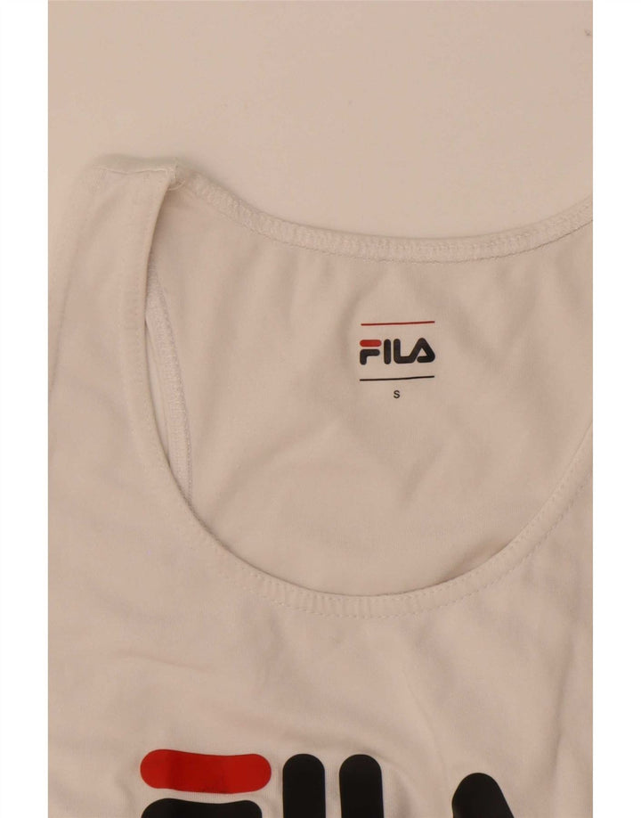 Fila Γυναικείο Crop Graphic Vest Top UK 8 Small White