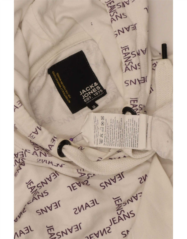 Jack & Jones Ανδρικό γραφικό με κουκούλα, μεσαίο λευκό βαμβακερό