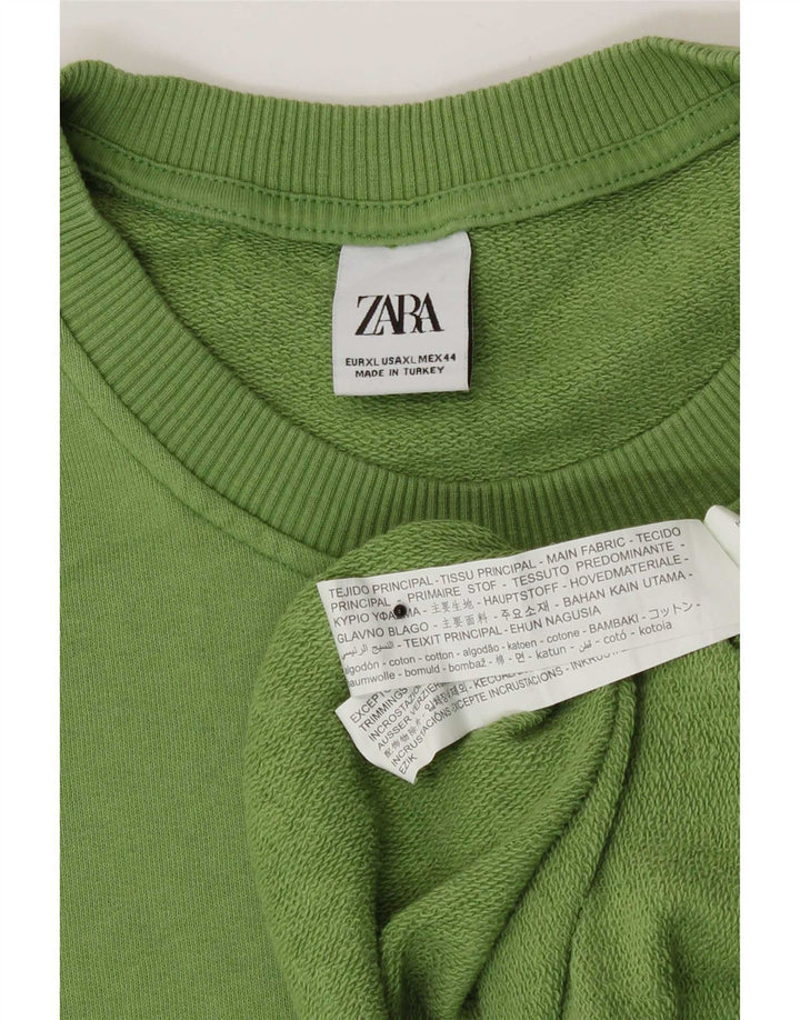 Ανδρικό φούτερ Zara Jumper XL Πράσινο βαμβακερό