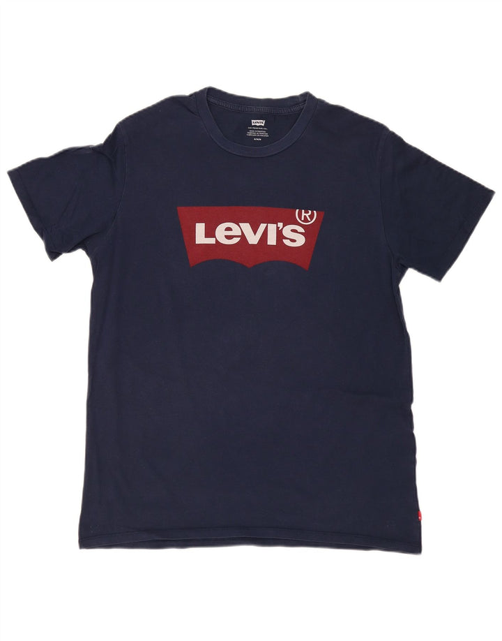 Ανδρικό γραφικό μπλουζάκι LEVI'S Μπλουζάκι μεσαίο μπλε βαμβακερό