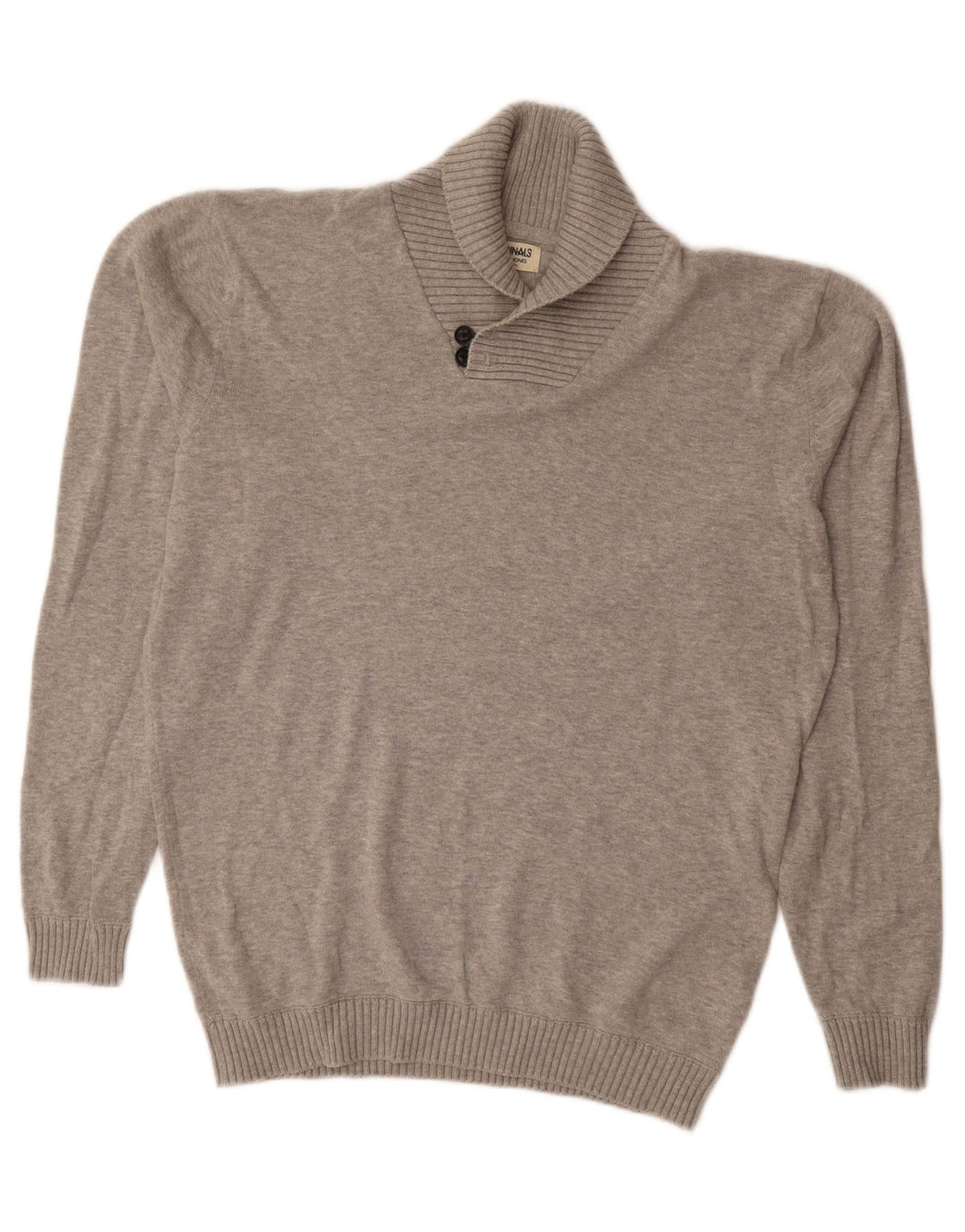 JACK & JONES Ανδρικό πουλόβερ με σάλι λαιμό, μεγάλο γκρι βαμβακερό
