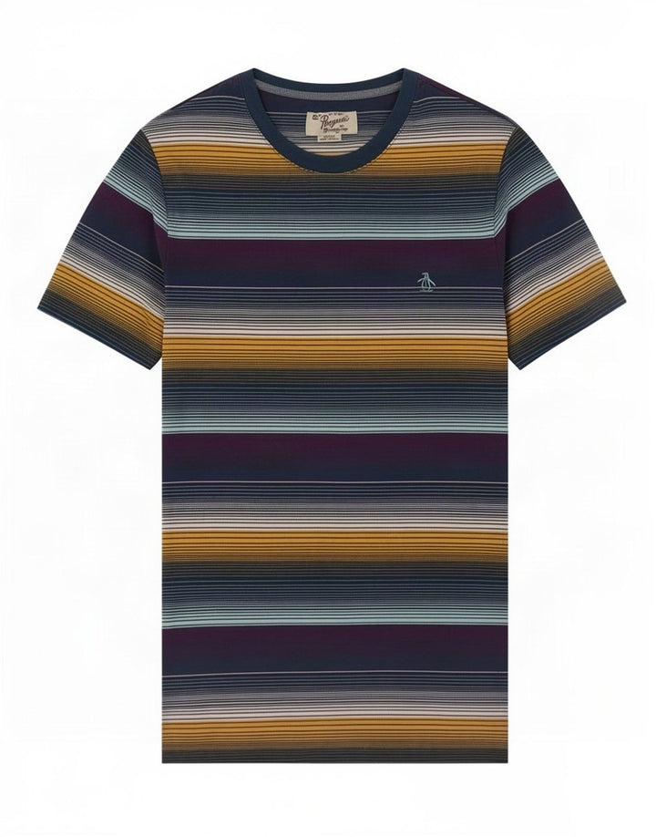 Ανδρικό T-Shirt Penguin Top Μεσαίο Πολύχρωμο Ριγέ
