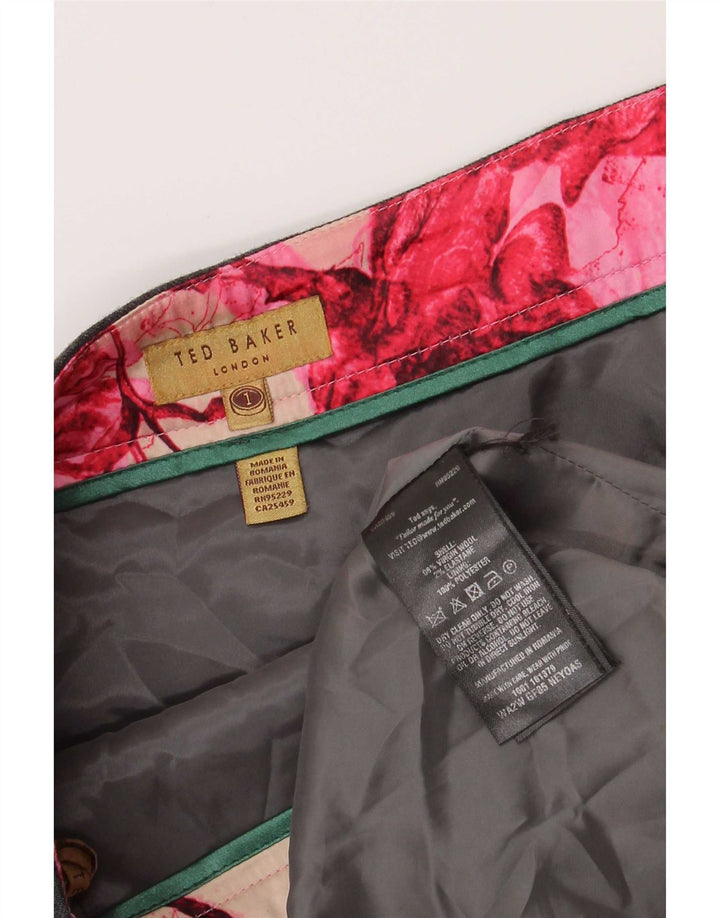 Γυναικεία Pencil Φούστα Ted Baker Μέγεθος 1 XS W26 Γκρι παρθένο μαλλί
