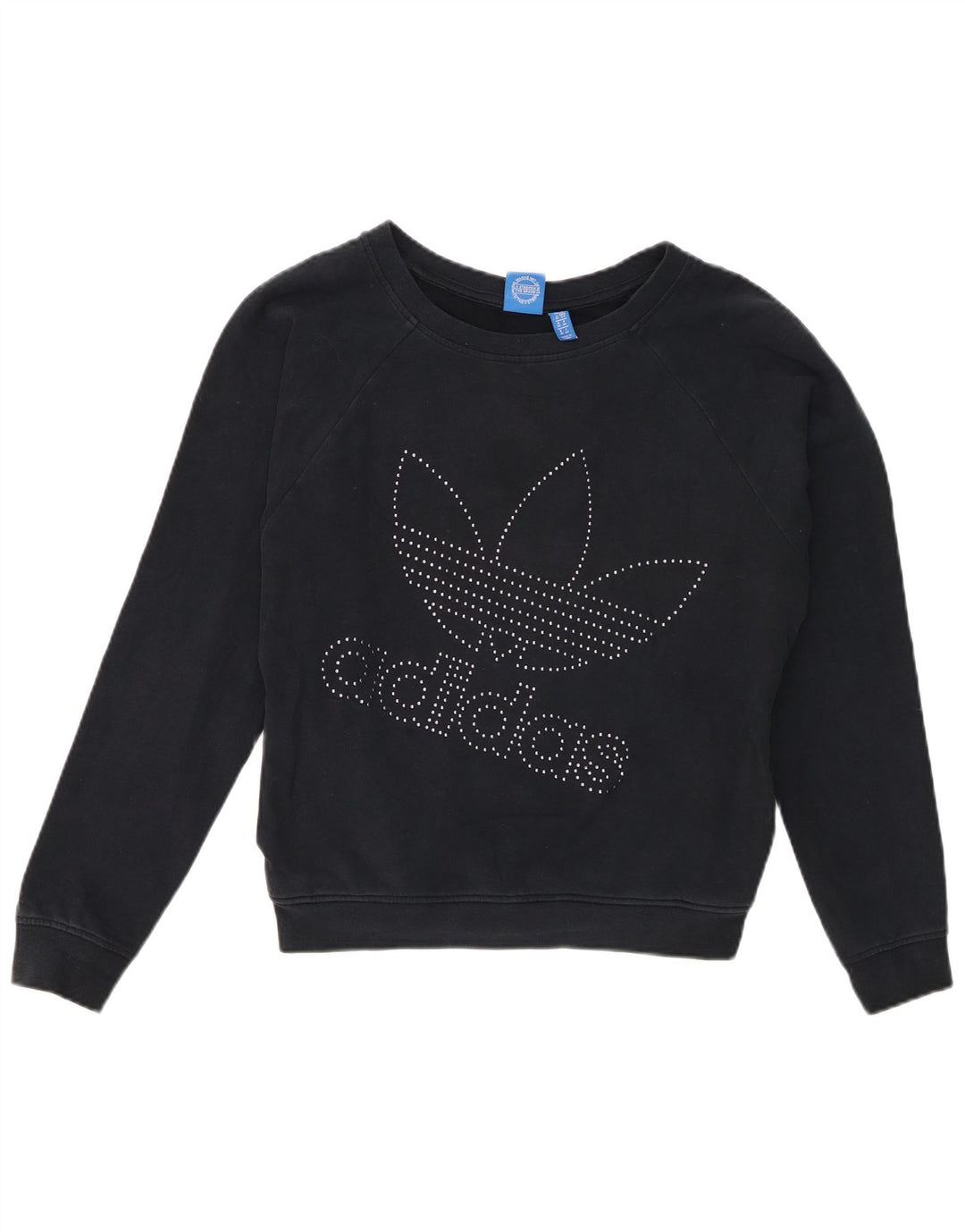 Adidas Γυναικεία γραφικά υπερμεγέθη φούτερ Jumper UK 10 Small Navy Blue