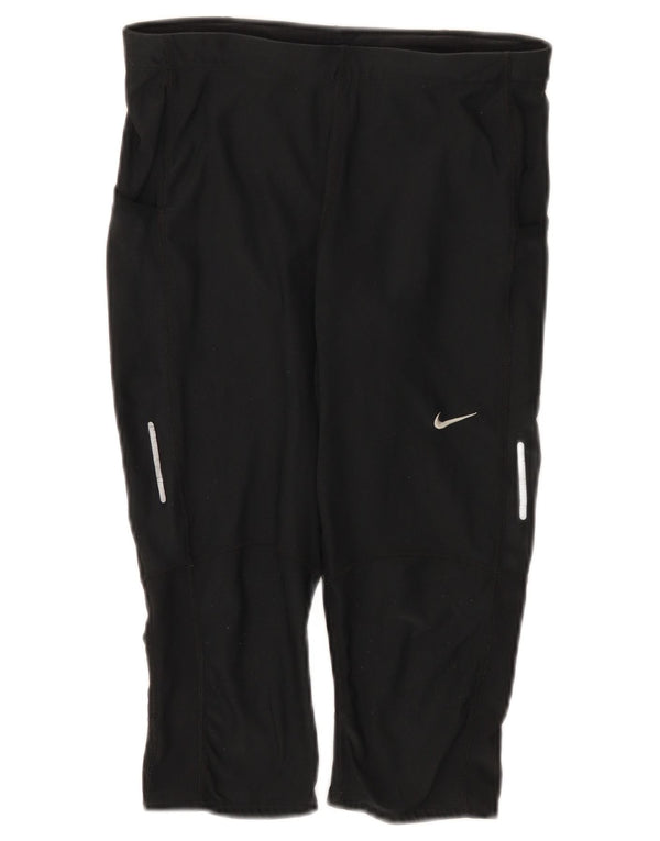 Γυναικεία κολάν Nike Dri Fit Capri UK 12 μεσαίου μαύρου πολυεστέρα