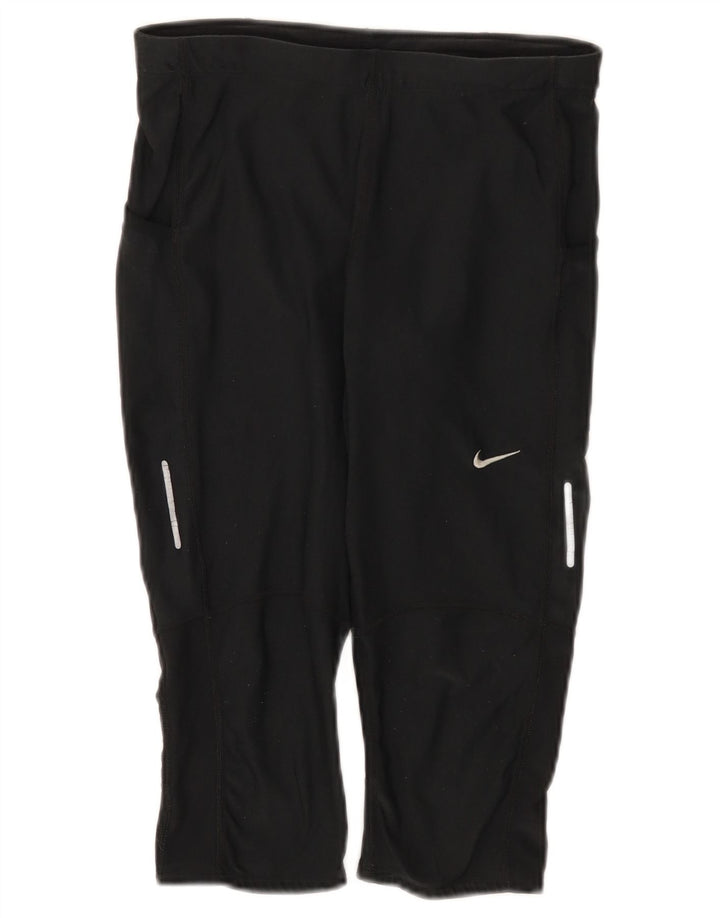 Γυναικεία κολάν Nike Dri Fit Capri UK 12 μεσαίου μαύρου πολυεστέρα