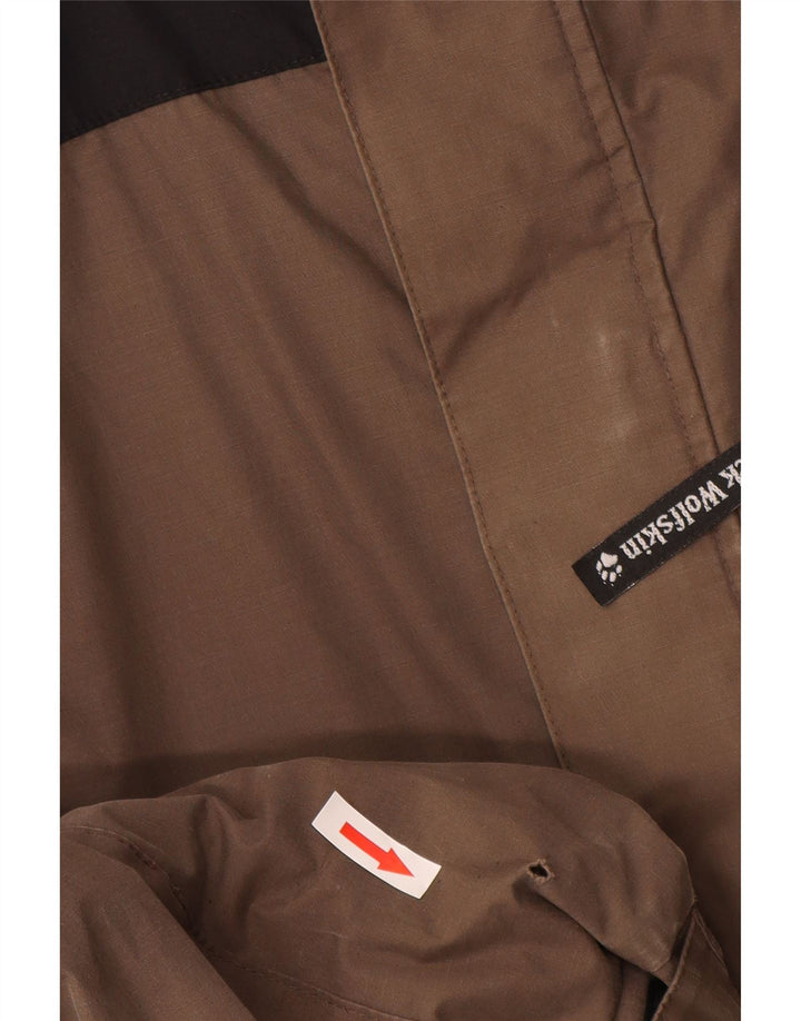Ανδρικό Jack Wolfskin με κουκούλα αντιανεμικό μπουφάν UK 38 Medium Brown Colourblock