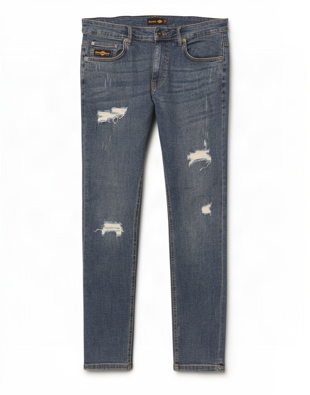 Ανδρικό πάγκο Distressed Slim Jeans W34 L32 Μπλε βαμβακερό