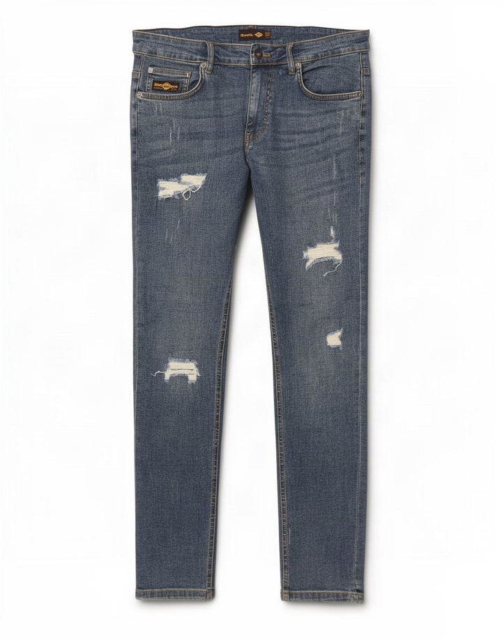 Ανδρικό πάγκο Distressed Slim Jeans W34 L32 Μπλε βαμβακερό
