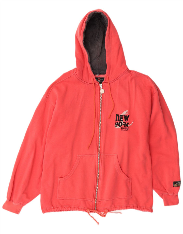 Ανδρικό πουλόβερ με κουκούλα με φερμουάρ Uncle Sam, μεσαίο κόκκινο βαμβακερό