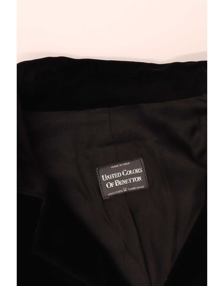 Benetton Γυναικείο βελούδινο μπουφάν Bolero IT 48 XL Μαύρο Modacryl