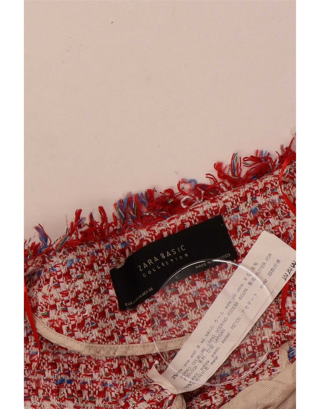 Zara Γυναικείο Σακάκι Μπλέιζερ Ηνωμένου Βασιλείου 12 Μαλλί με μεσαίο κόκκινο χρώμα