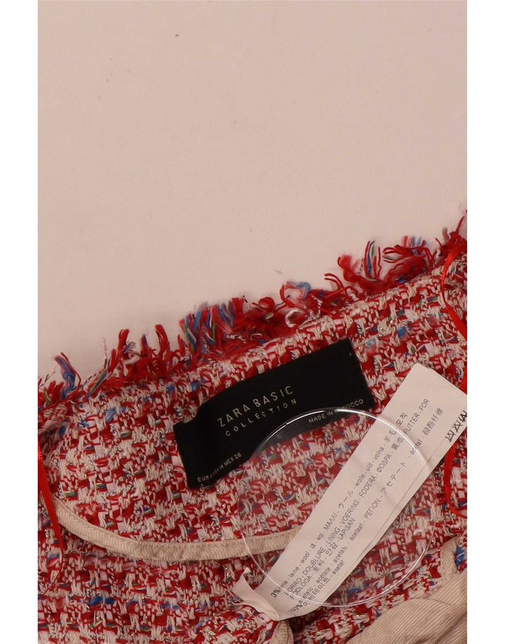 Zara Γυναικείο Σακάκι Μπλέιζερ Ηνωμένου Βασιλείου 12 Μαλλί με μεσαίο κόκκινο χρώμα