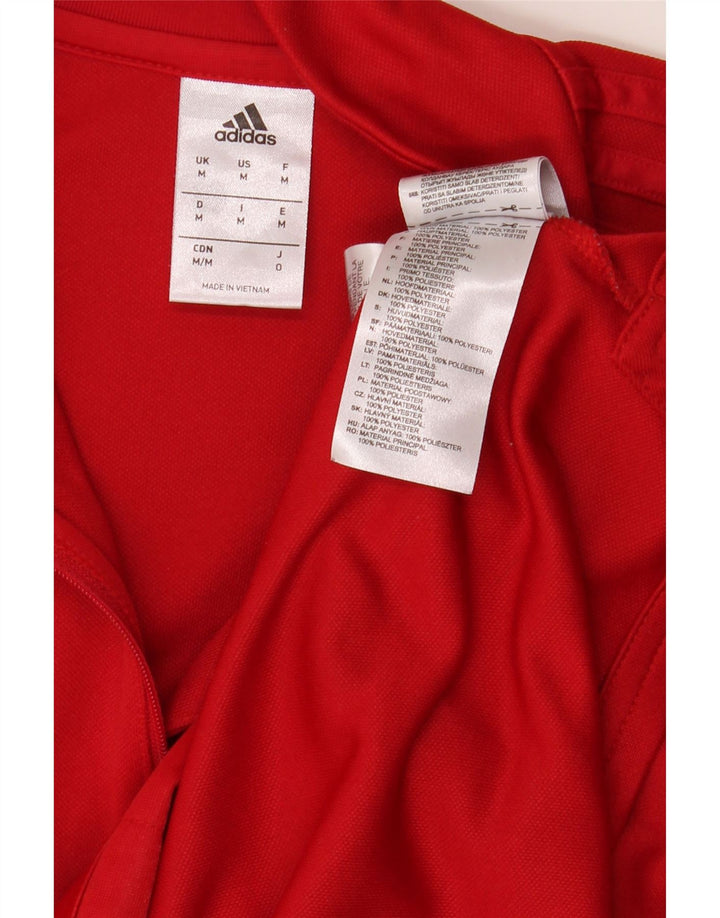 Ανδρική φόρμα αθλητικής φόρμας Adidas με γραφικό φερμουάρ με λαιμόκοψη μεσαίο κόκκινο πολυεστέρα