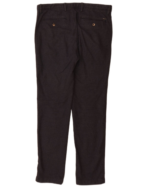 Massimo Dutti Ανδρικό παντελόνι Chino με λεπτή εφαρμογή EU 42 Large W32 L32 Navy Blue