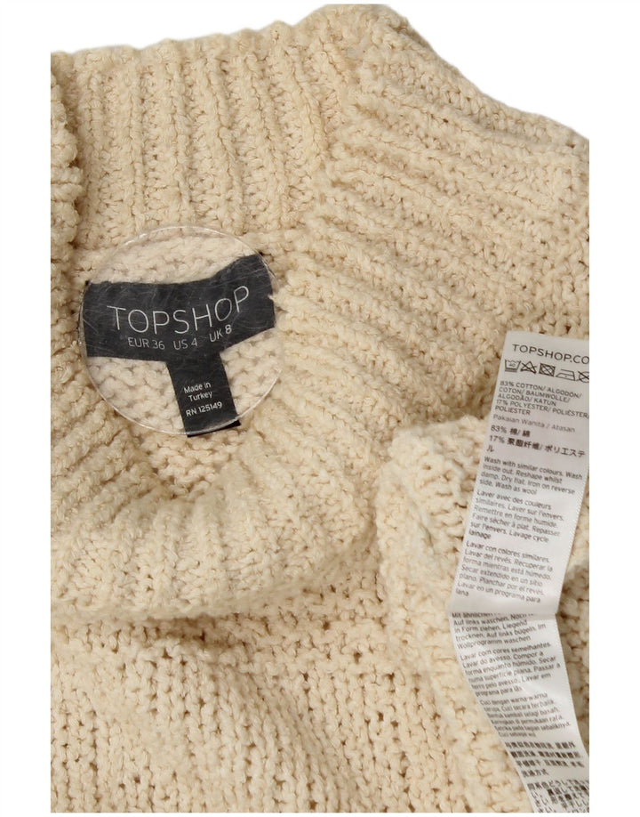 Topshop Γυναικείο πουλόβερ με λαιμόκοψη μεγάλου μεγέθους UK 8 Small Off White