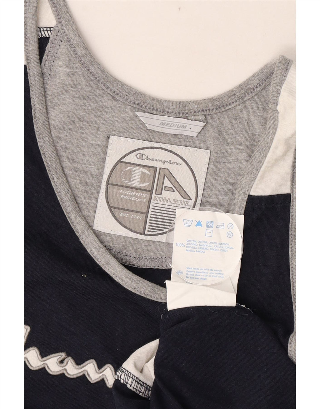 Ανδρικό γραφικό γιλέκο Champion Top Medium Navy Blue Colourblock Βαμβακερό