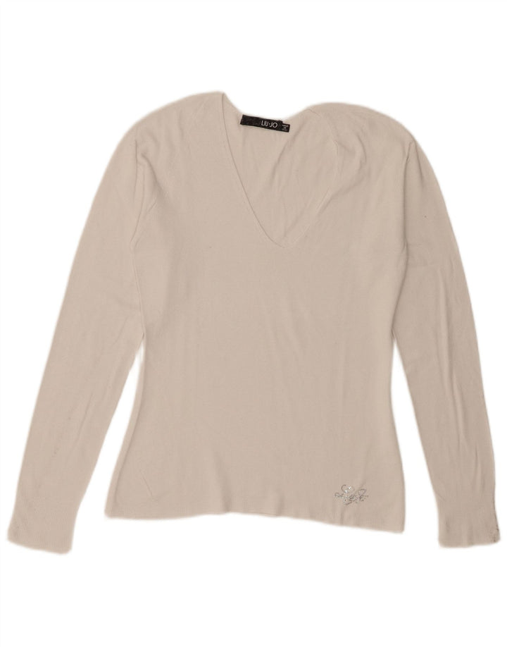 Liu Jo Γυναικείο Μπλουζ Μακρυμάνικο IT 42 Μεσαίο Λευκό