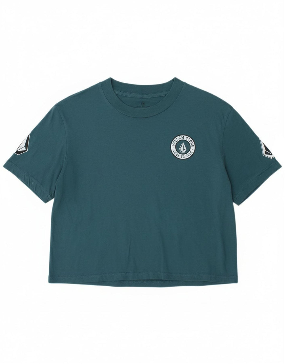 Γυναικείο γραφικό μπλουζάκι Volcom Loose Fit Crop Top size 4/6 Small Blue