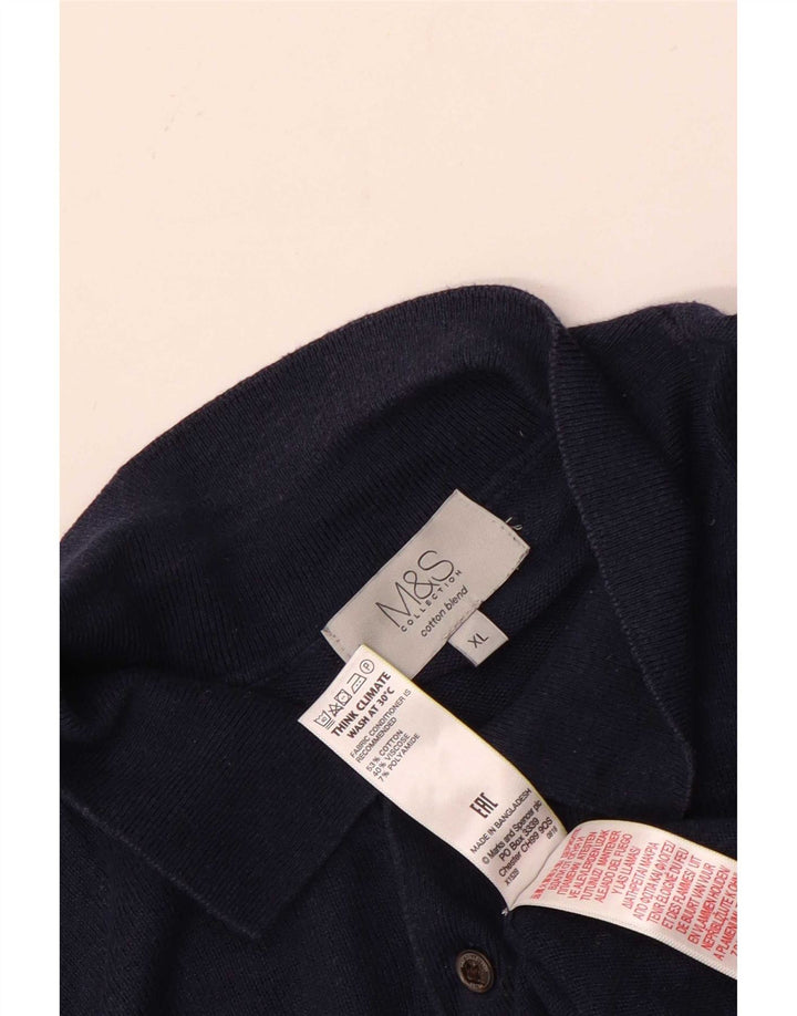 Ανδρικό πουλόβερ με λαιμόκοψη Marks & Spencer XL Navy Blue