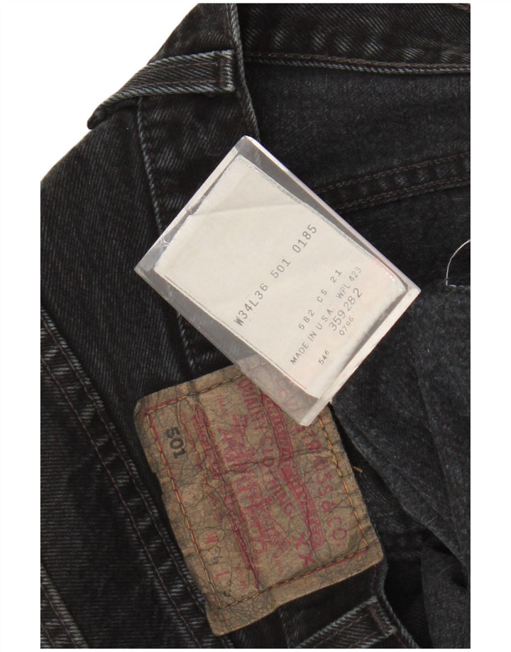 LEVI'S Ανδρικό τζιν 501 ίσιο W34 L30 μαύρο βαμβακερό