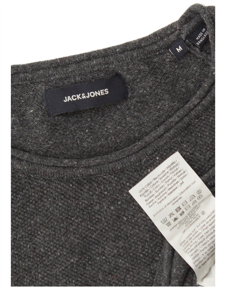 Jack & Jones Ανδρικό πουλόβερ με λαιμόκοψη μεσαίου γκρι βαμβακερό
