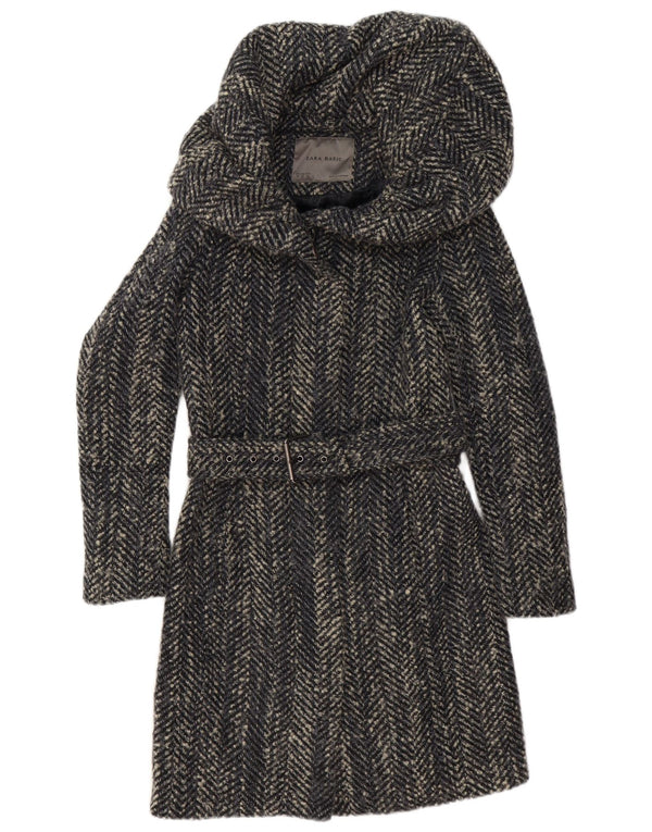 Zara Γυναικείο Πανωφόρι UK 6 XS Γκρι Πολυεστέρας Ψαροκόκκαλο