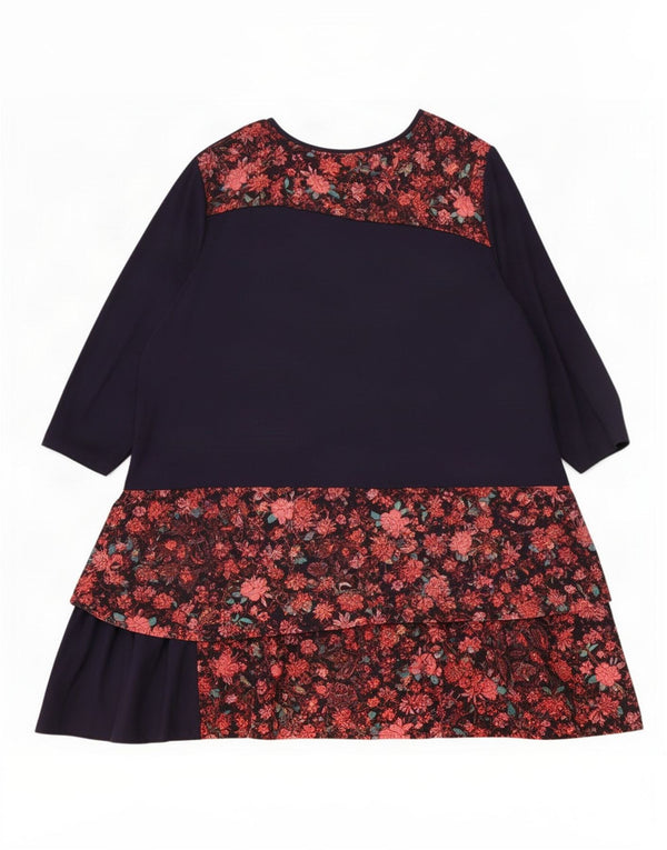 Joe Browns γυναικείο φόρεμα με μανίκια 3/4 UK 26 5XL Navy Blue Floral