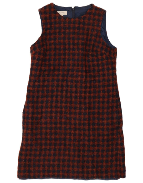Γυναικείο αμάνικο φόρεμα Hobbs Shift UK 12 Medium Navy Blue Check Wool