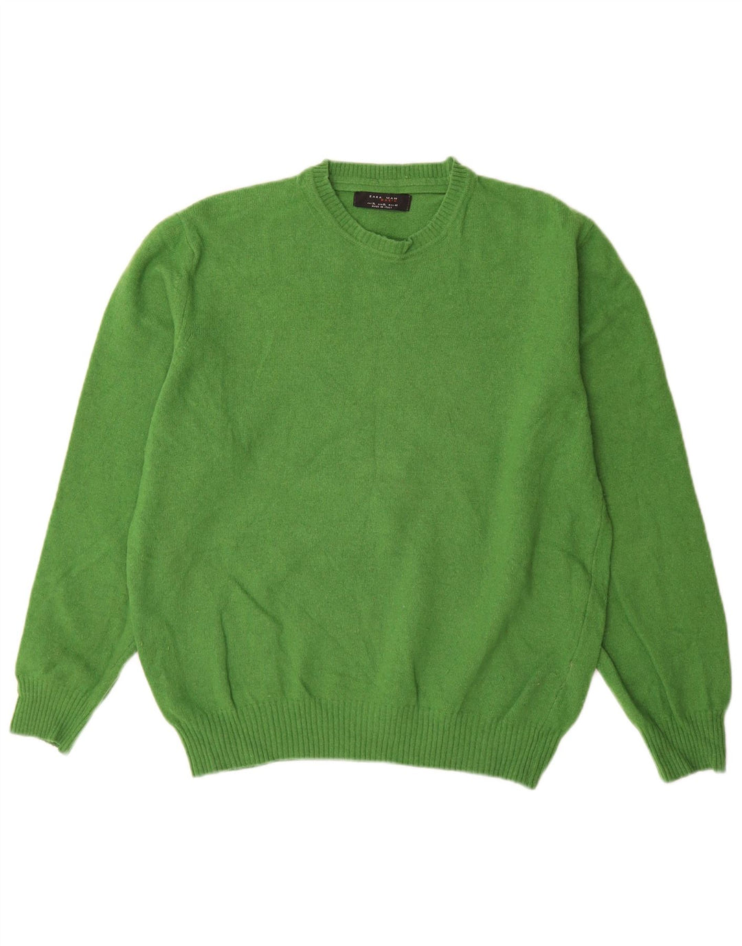 Ανδρικό πουλόβερ Zara Crew Neck Jumper XL Green Wool