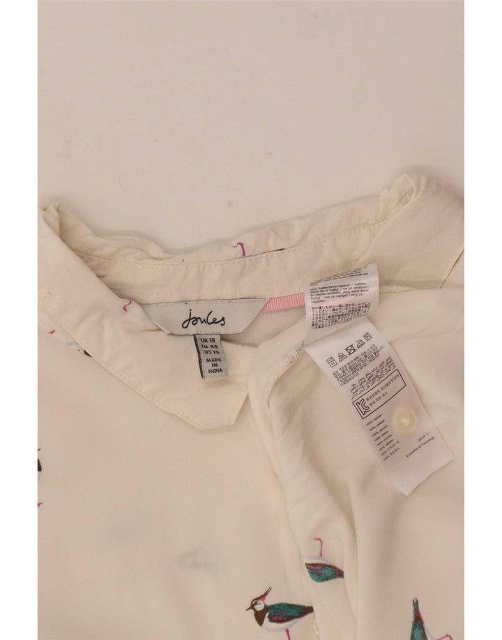 Joules Γυναικεία Abstract Pattern Μπλούζα υπερμεγέθη πουκάμισο UK 18 XL Λευκό