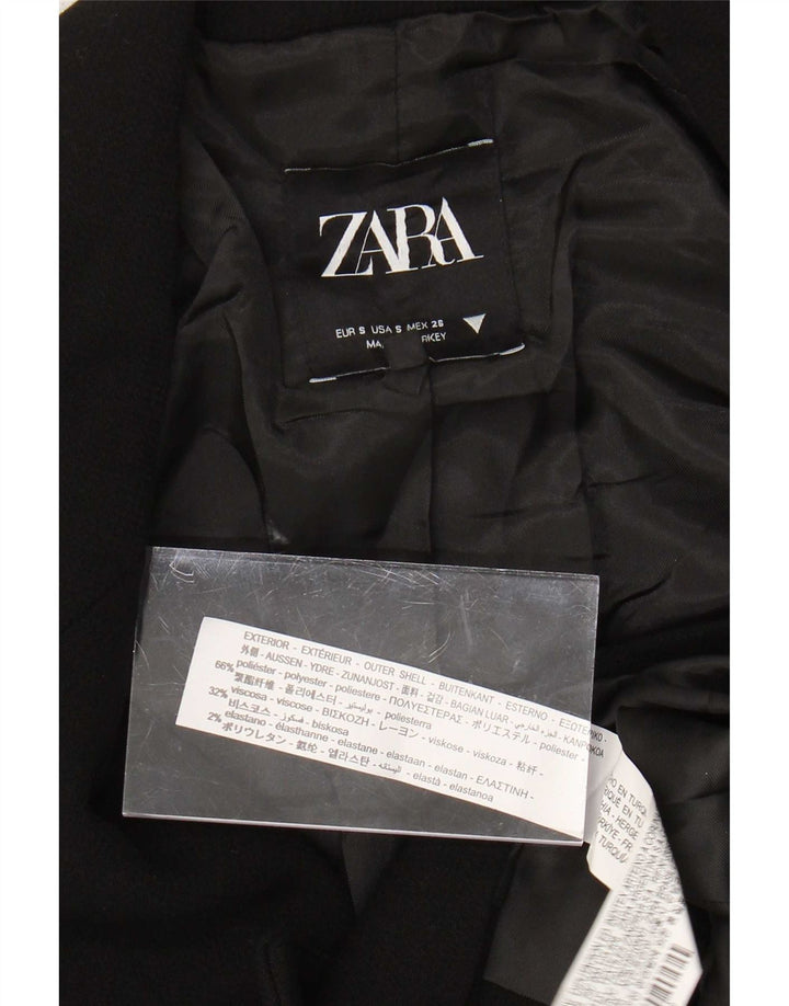 Zara Γυναικείο μπουφάν Bolero με διπλό στήθος UK 10 Small Black Polyester