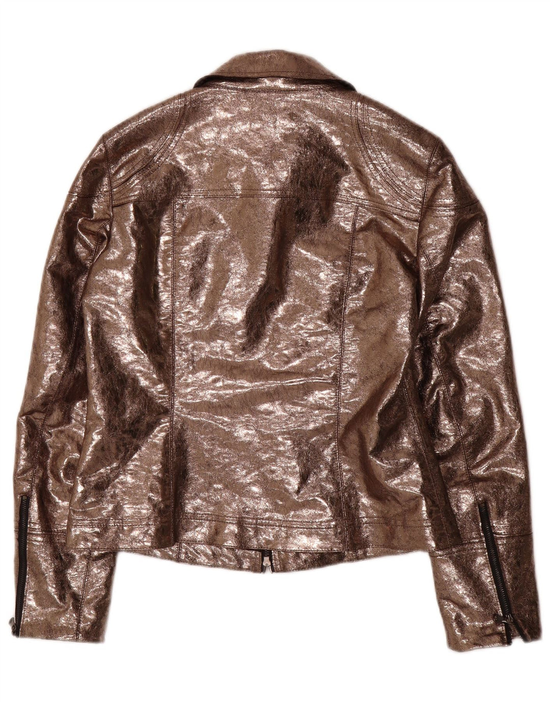 AMBIENTE Γυναικείο Βοηθητικό μπουφάν από συνθετικό δέρμα UK 14 μεγάλο καφέ πολυεστέρας