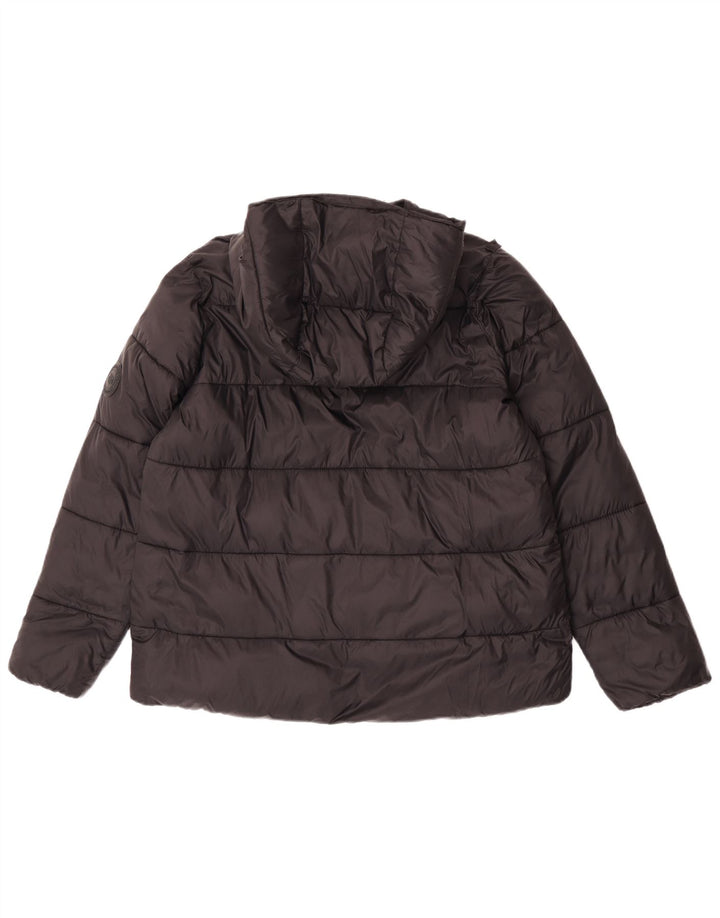 Zara Γυναικείο μπουφάν με κουκούλα UK 14 Medium Black Nylon