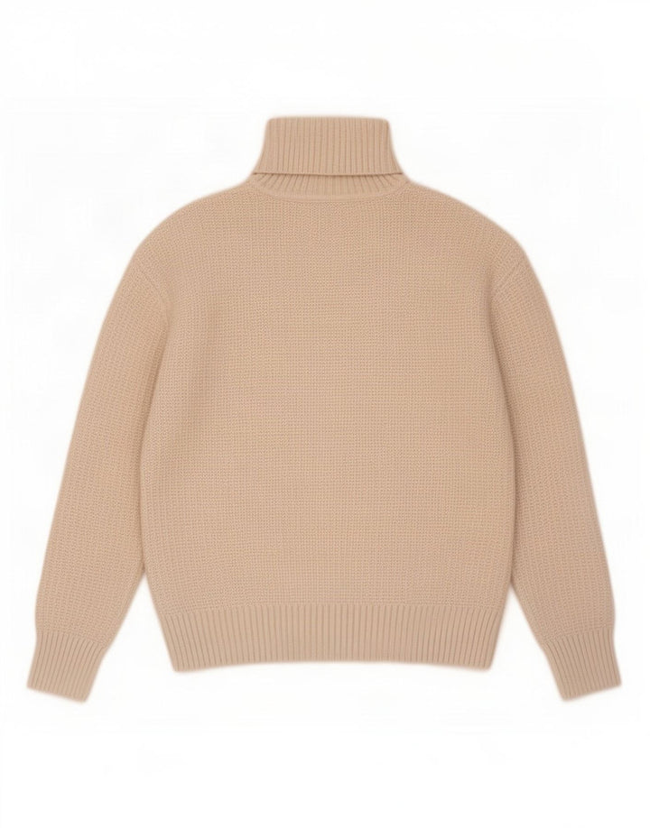 Marks & Spencer Γυναικείο πουλόβερ με ρολό λαιμόκοψη UK 10 Small Beige Polyester