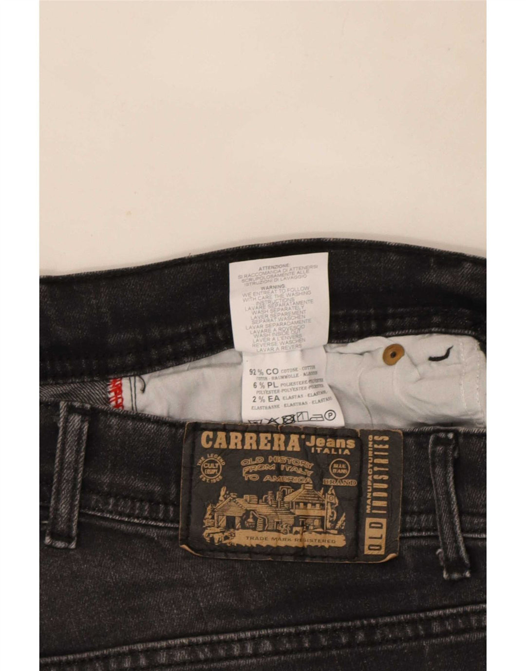 Carrera Mens 717 Distressed Slim Jeans W34 L32 Μαύρο βαμβακερό