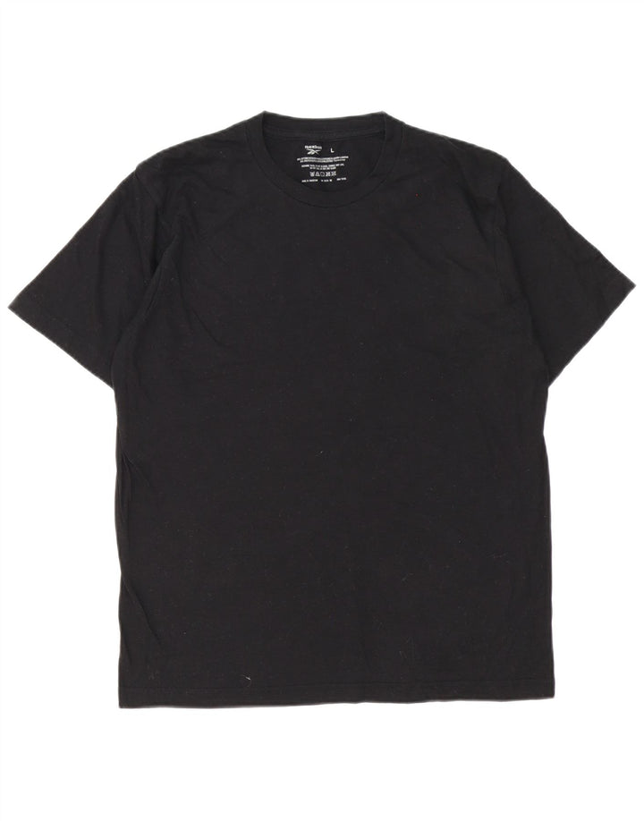 Ανδρικό T-Shirt Reebok Top μεγάλο μαύρο βαμβακερό
