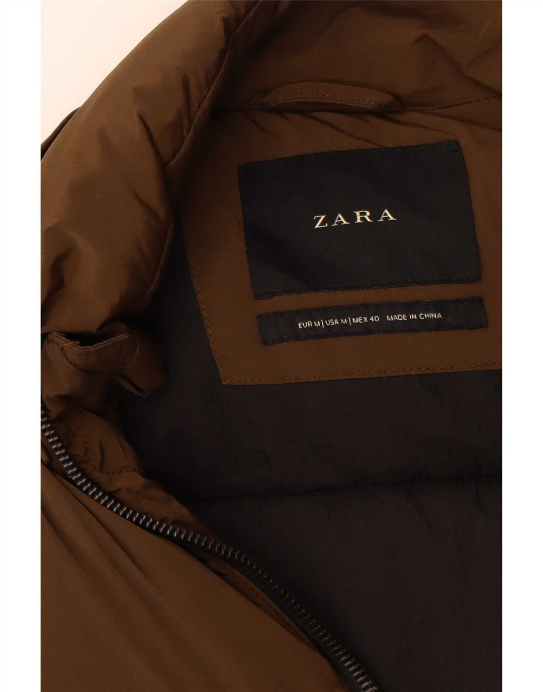 Zara Ανδρικό παλτό με επένδυση UK 38 Medium Khaki Nylon Biker