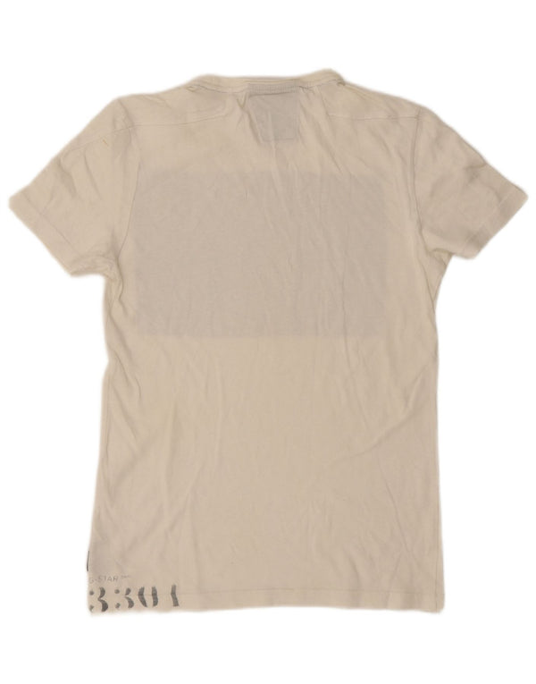 Γυναικείο γραφικό μπλουζάκι G-Star Top UK 14 Large White Colourblock Βαμβακερό