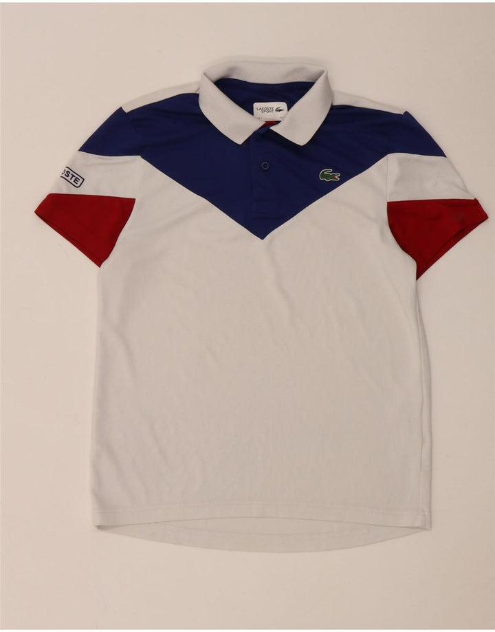Ανδρικό πουκάμισο πόλο Lacoste, μέγεθος 3, Small White Colourblock Polyester