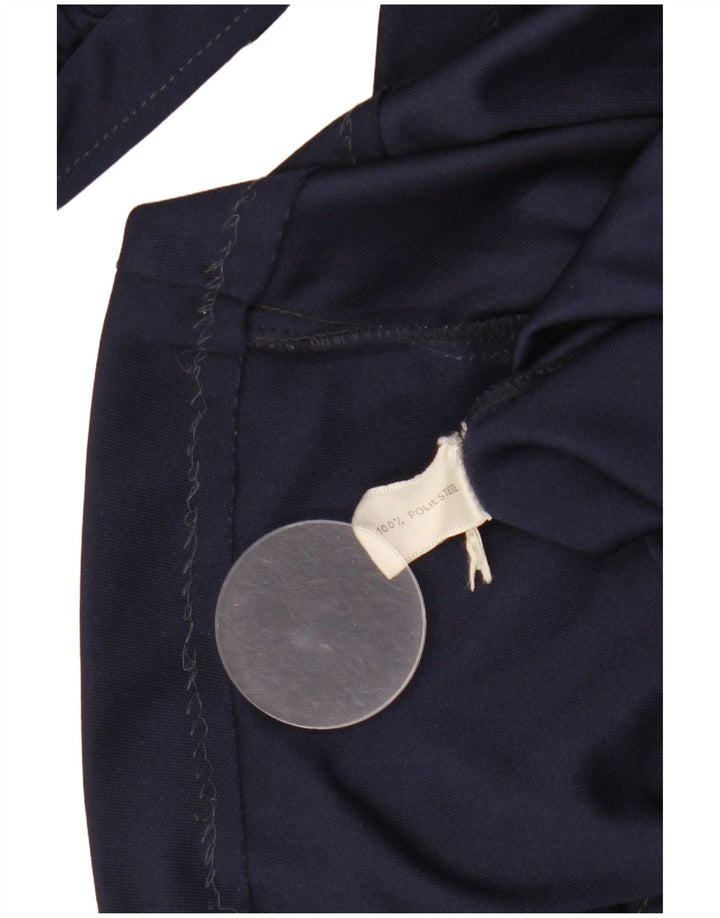 VINTAGE Γυναικείο φόρεμα A-Line UK 8 Small Navy Blue Polyester