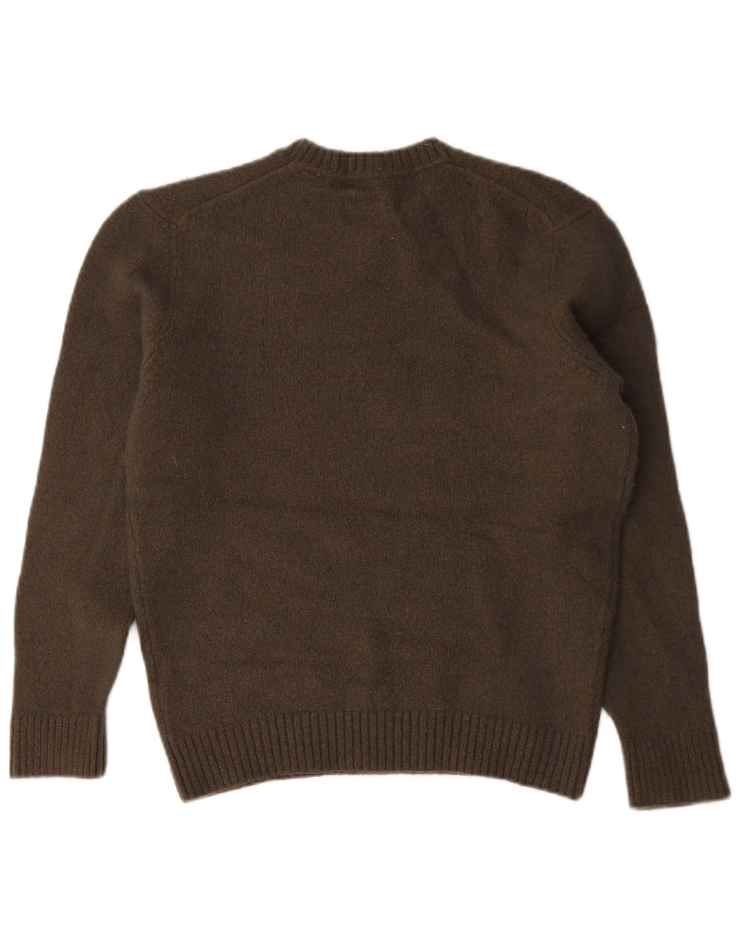 Massimo Dutti Γυναικείο πουλόβερ με λαιμόκοψη UK 16 μεγάλο καφέ μαλλί