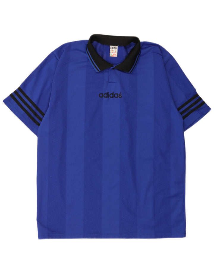 Ανδρικό πουκάμισο Adidas Polo XL μπλε ριγέ πολυεστέρα