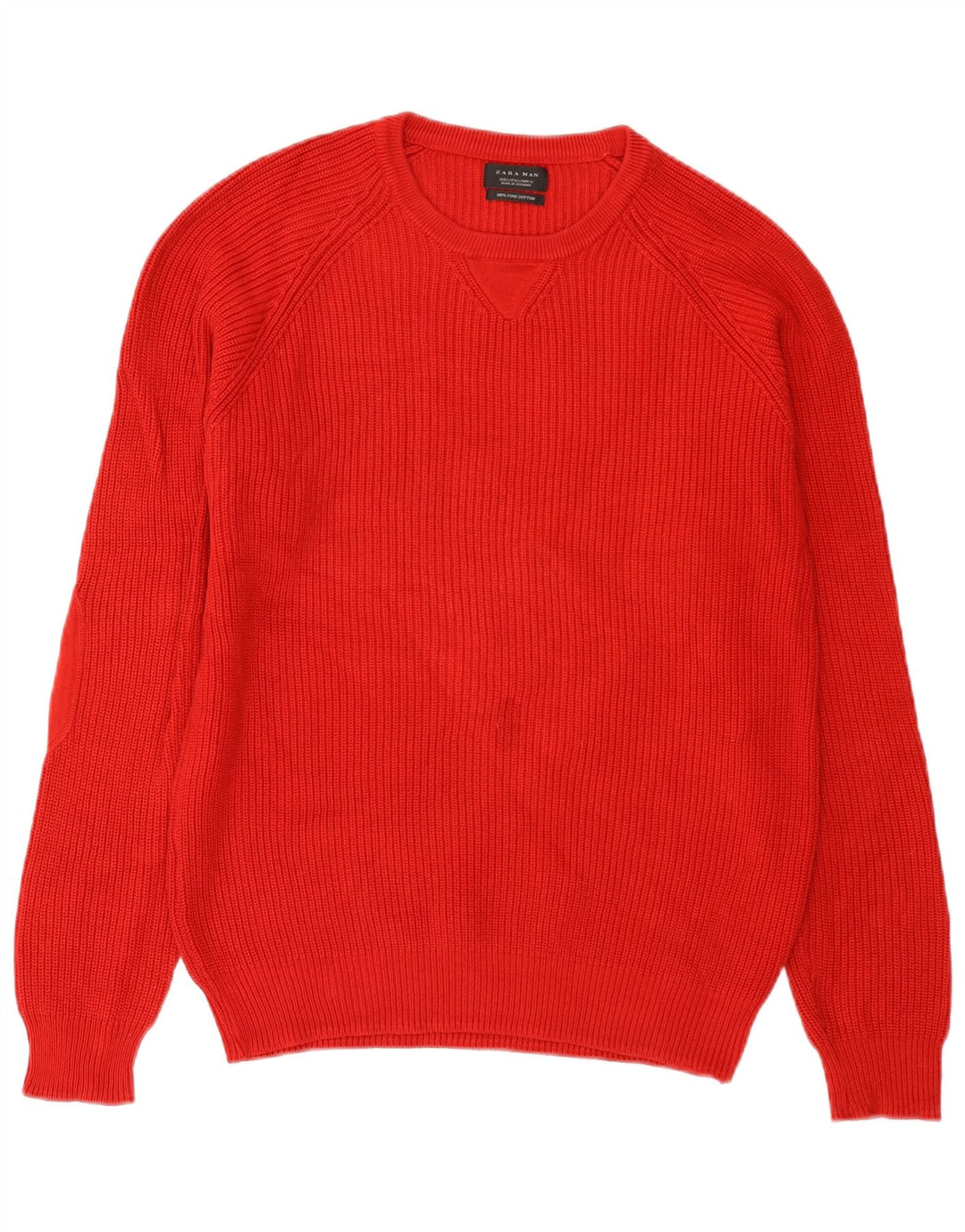 Ανδρικό πουλόβερ Zara Boat Neck Jumper Μεγάλο κόκκινο βαμβακερό