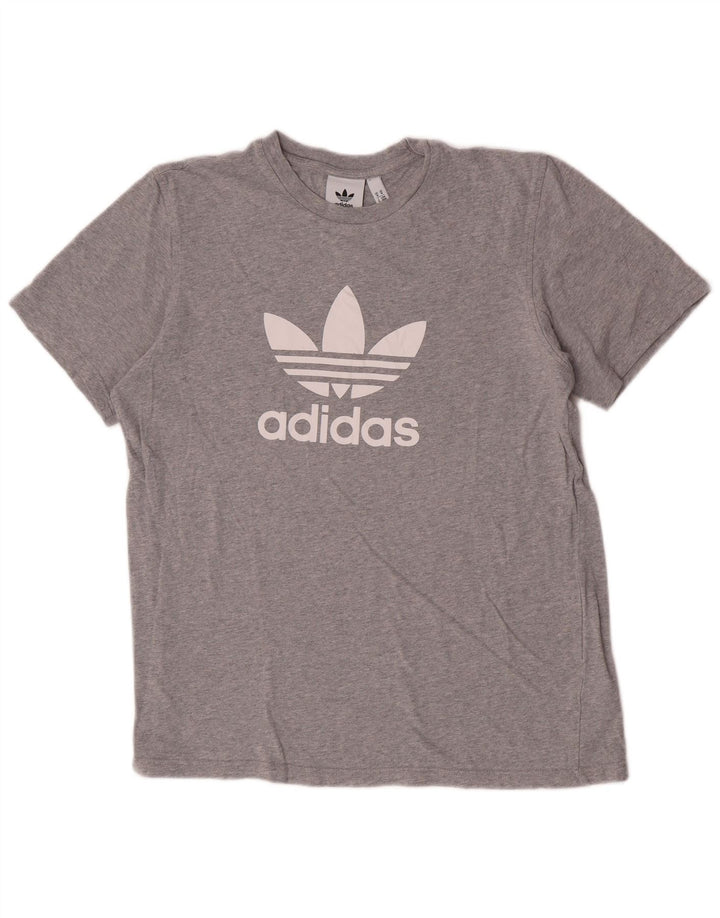 Ανδρικό γραφικό T-Shirt Adidas Top Μεσαίο γκρι βαμβακερό