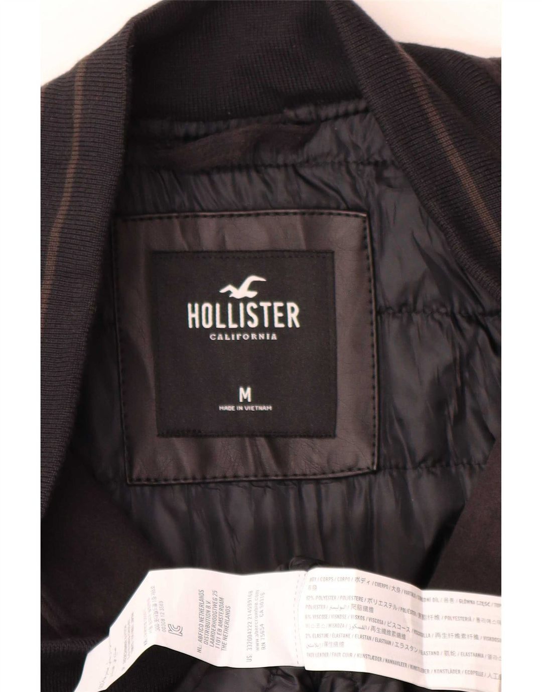 Hollister Ανδρικό Γραφικό Μπουφάν UK 38 Μεσαίου Μαύρου Πολυεστέρα