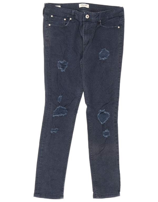 Jack & Jones Ανδρικό Liam Distressed Slim Jeans W34 L32 Navy Blue Cotton