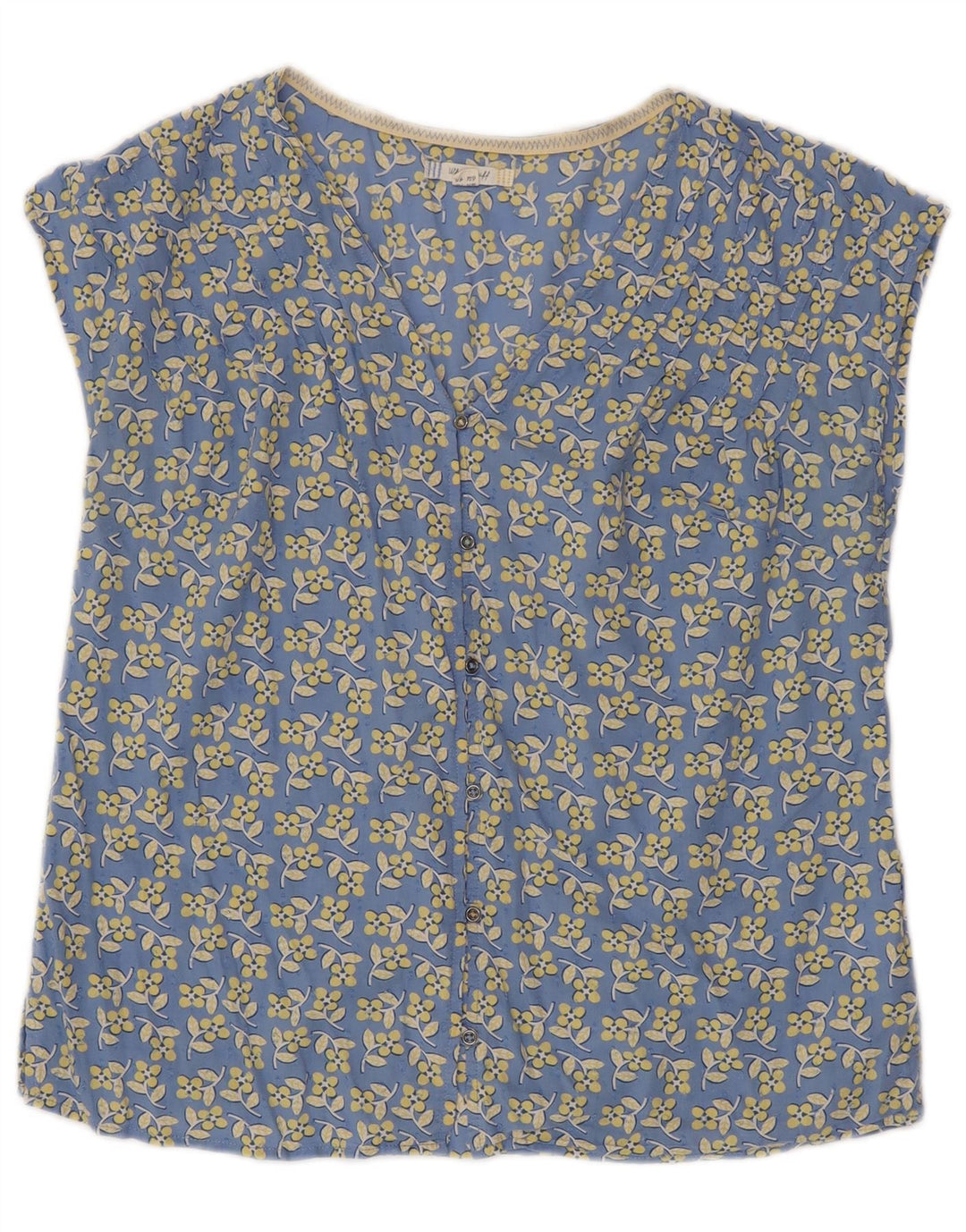 White Stuff Γυναικεία κοντομάνικη μπλούζα Top UK 12 Medium Blue Floral